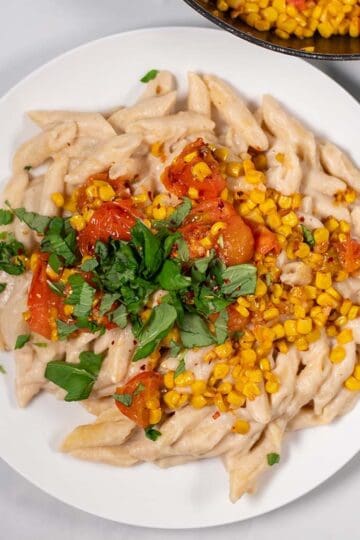 A serving of Corn Pasta.