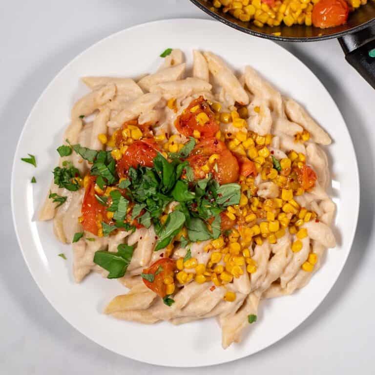 A serving of Corn Pasta.