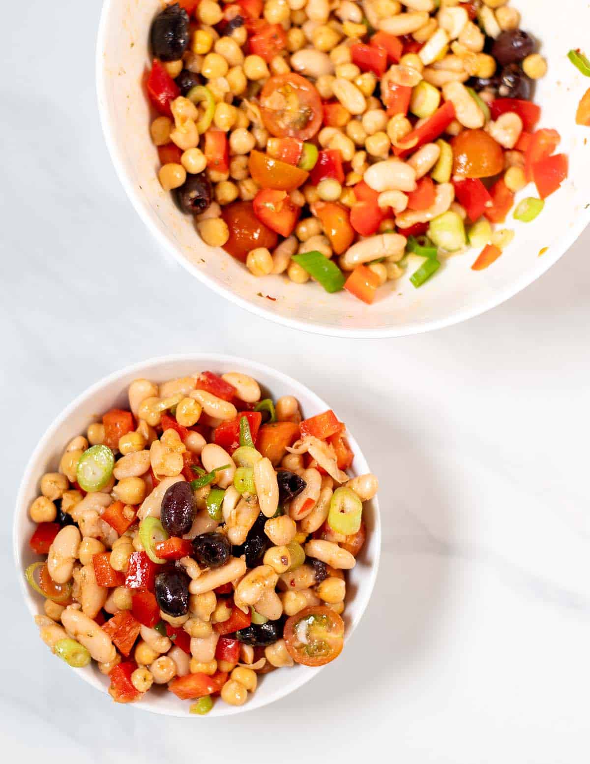 A portion of Dense Bean Salad.
