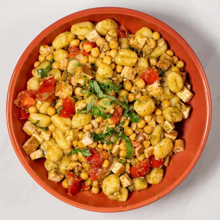 A large serving of Pesto Gnocchi.
