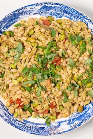 A serving of Pesto Orzo.