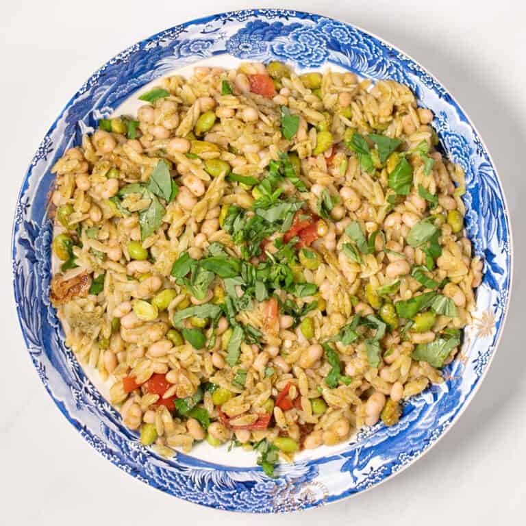 A serving of Pesto Orzo.