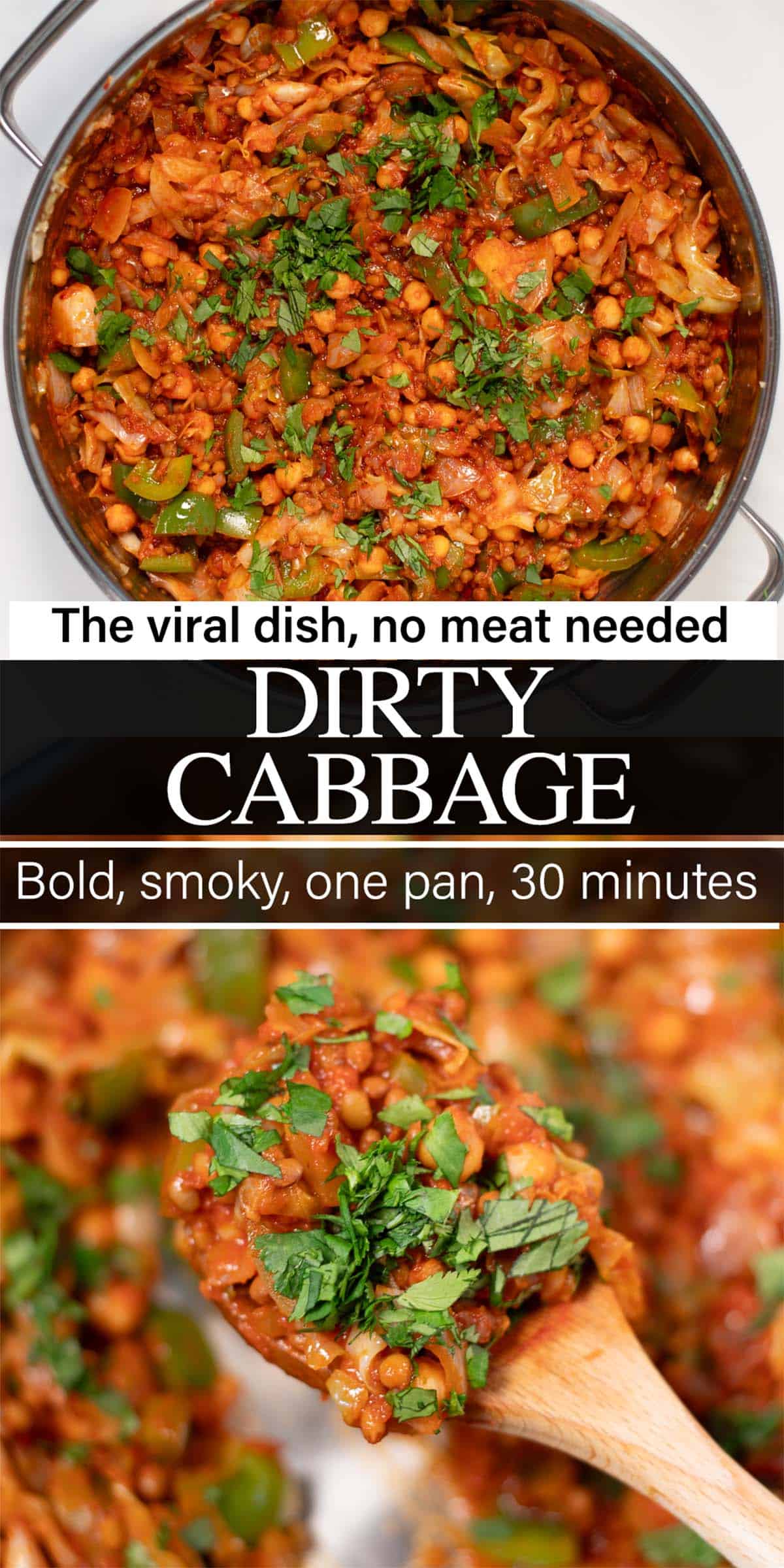 Collage of two photos of Dirty Cabbage with text overlays.