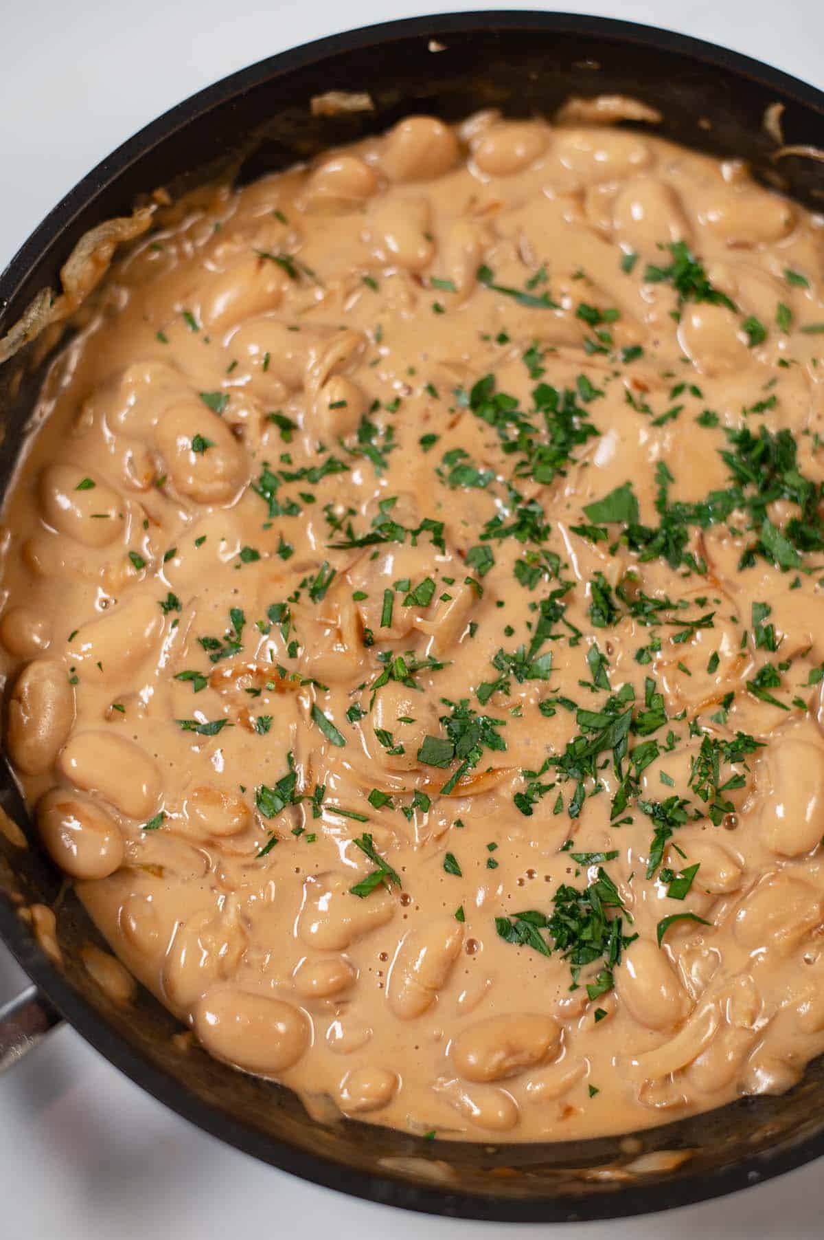 Creamy French Onion Butter Beans.