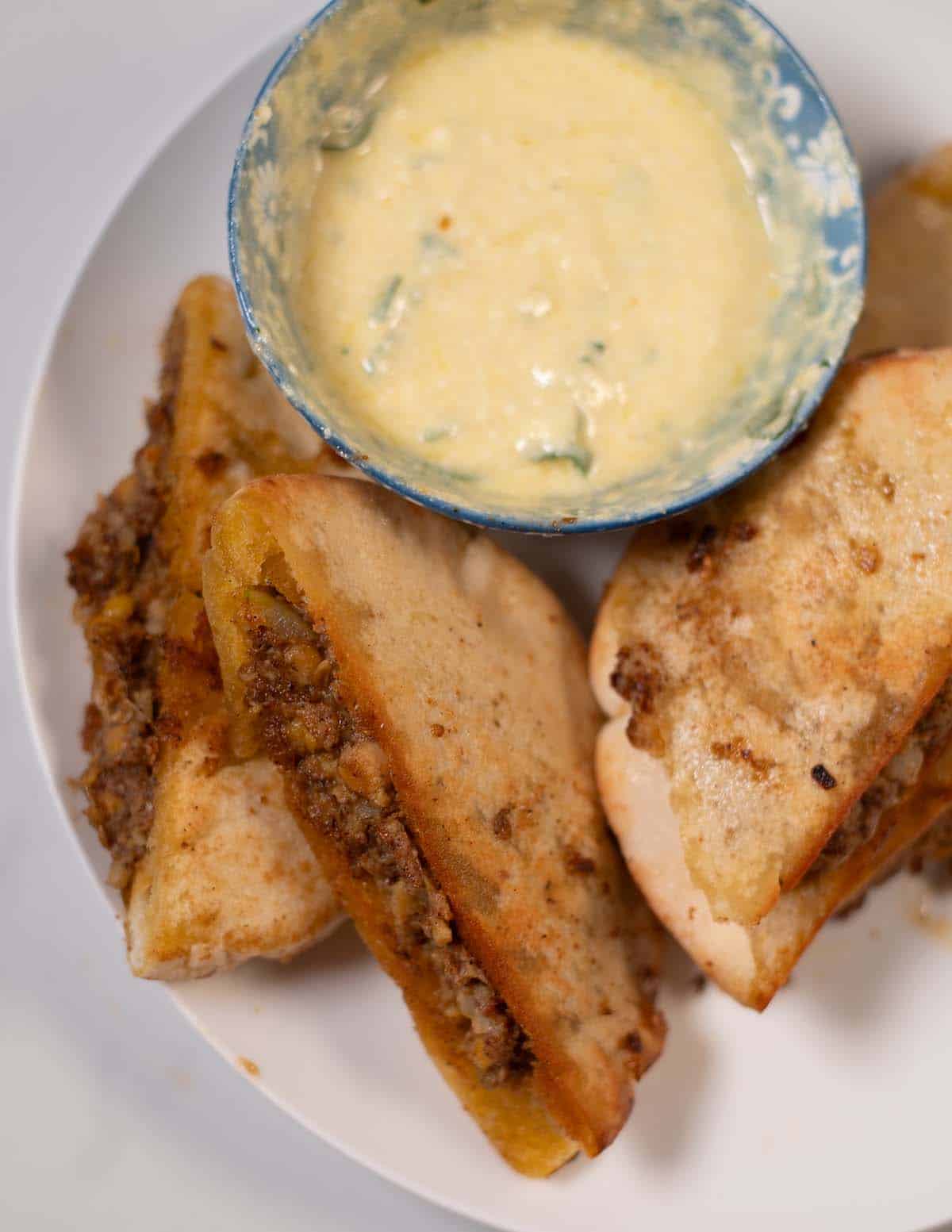 Closeup on Vegan Arayes.