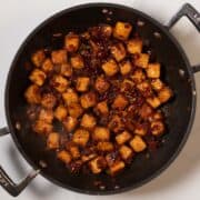 Glazed Chipotle Tofu in the pan.