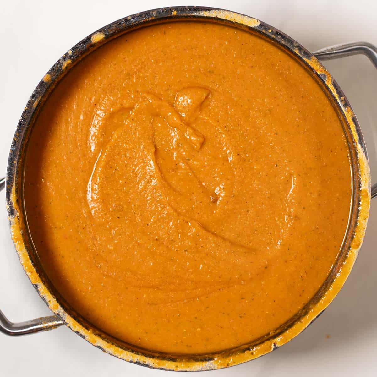 Lebanese Lentil Soup after blending.