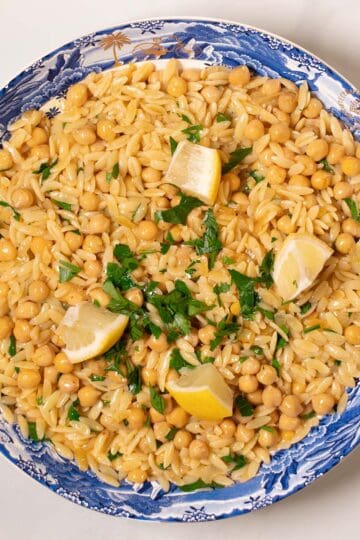 A serving of Lemon Butter Orzo.